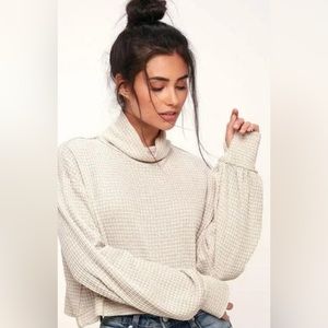 Free People Cropped Mock-Neck Sweater